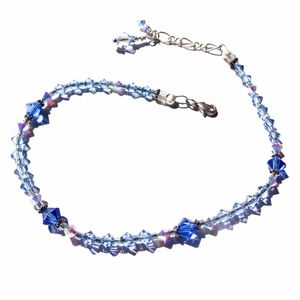 Ankle Bracelet True Blue Swarovski Crystal Bridal